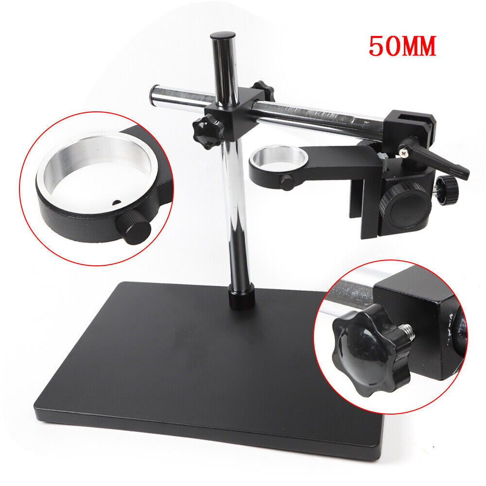 Lab Dual Arm Set 50 mm Digital Microscope Camera Table Stand Holder Lift Bracket