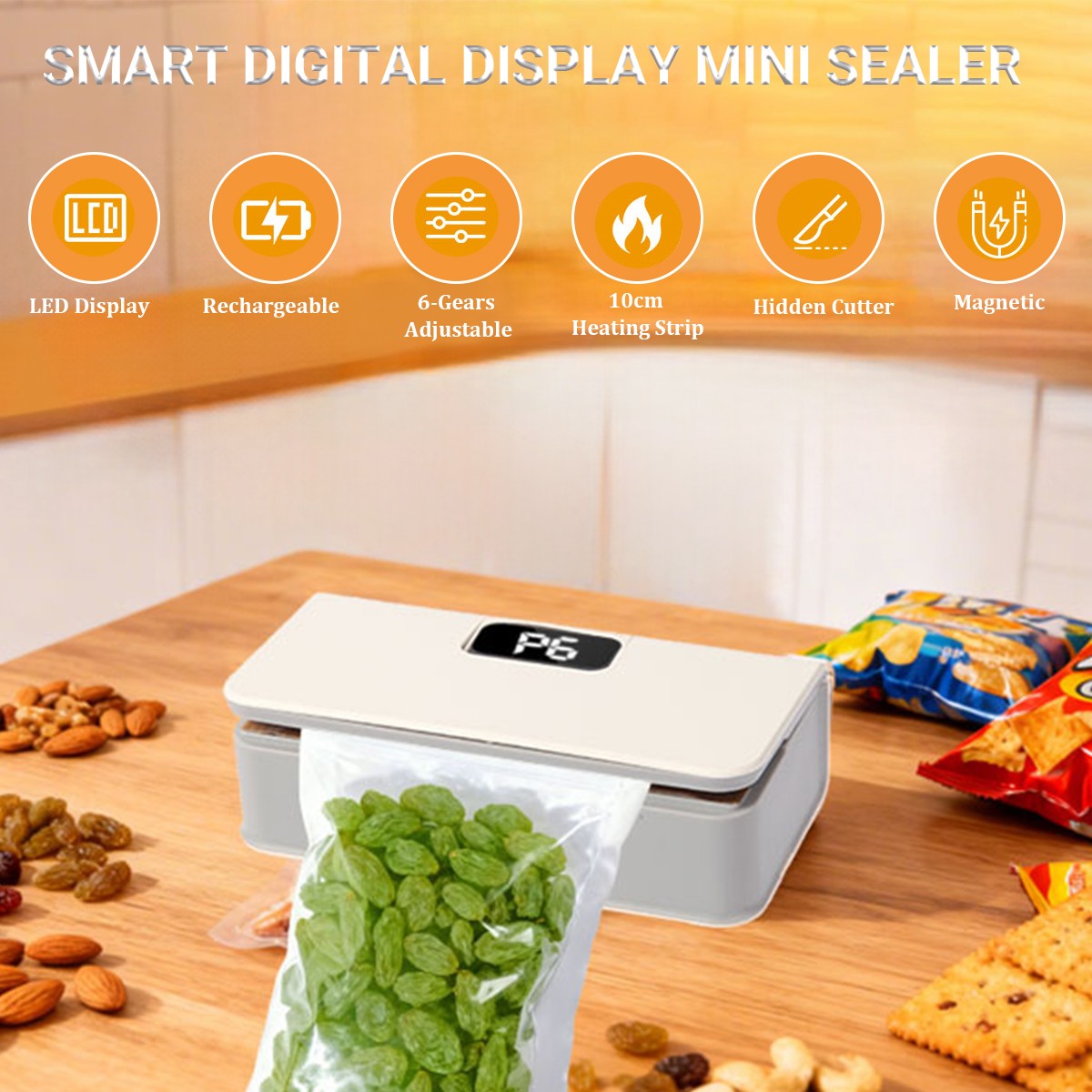 Mini Heat Sealing Machine Portable Impulse Food Packing Plastic Bag Sealer