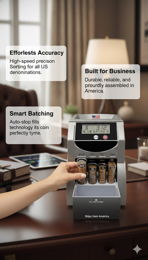 EVEN Pro Digital Coin Counter, Sorter, and Wrapper