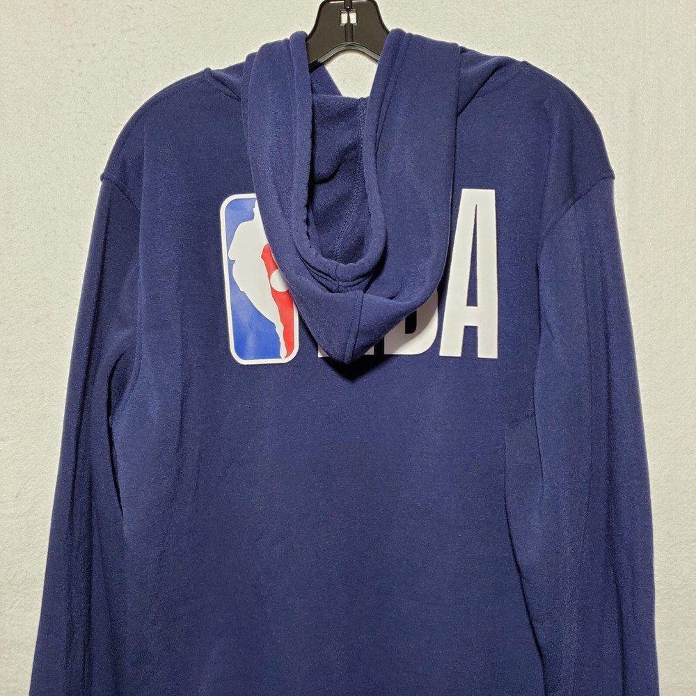 NBA Sweatshirt Hooded Pullover Jacket Large Blue Logo