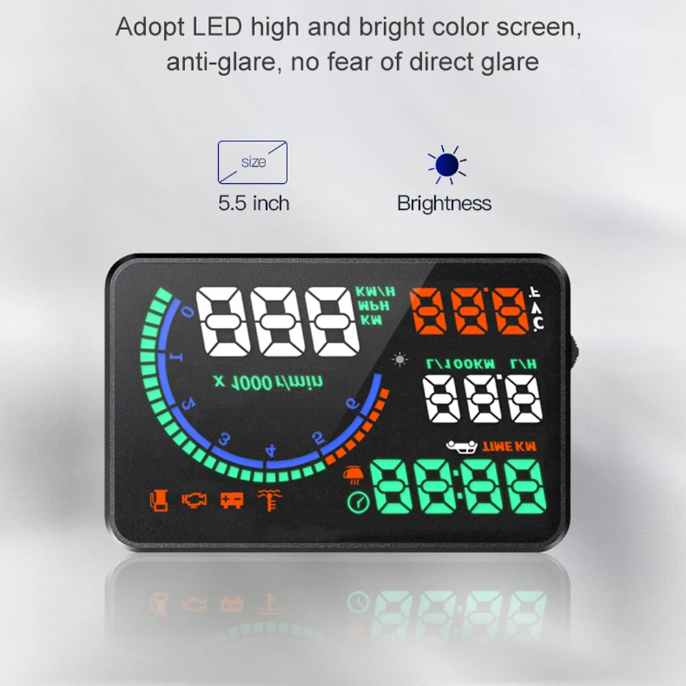 Head-up Display Windshield Projector Car Gadgets Digital Speedometer Water/Fuel