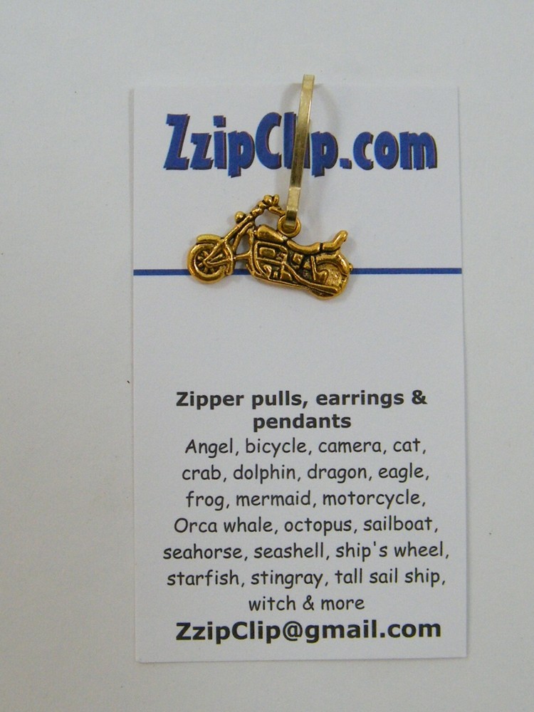 (12) NEW! MOTORCYCLE ZIPPER PULLS PLASTIC ZZIPCLIP 1"