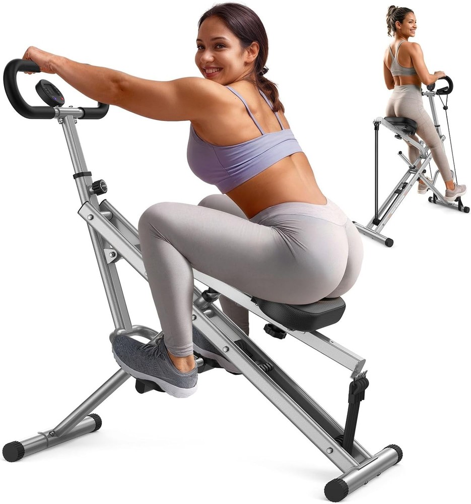 Squat Machine, Squat Assist Rower for Glutes and Thighs, Foldable Exercise Eq...