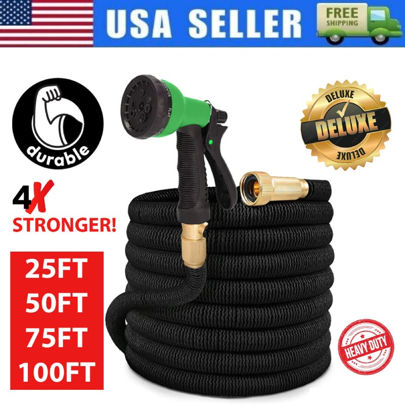 50FT 100FT 4X Stronger Deluxe Heavy Duty Expandable Flexible Garden Water Hose