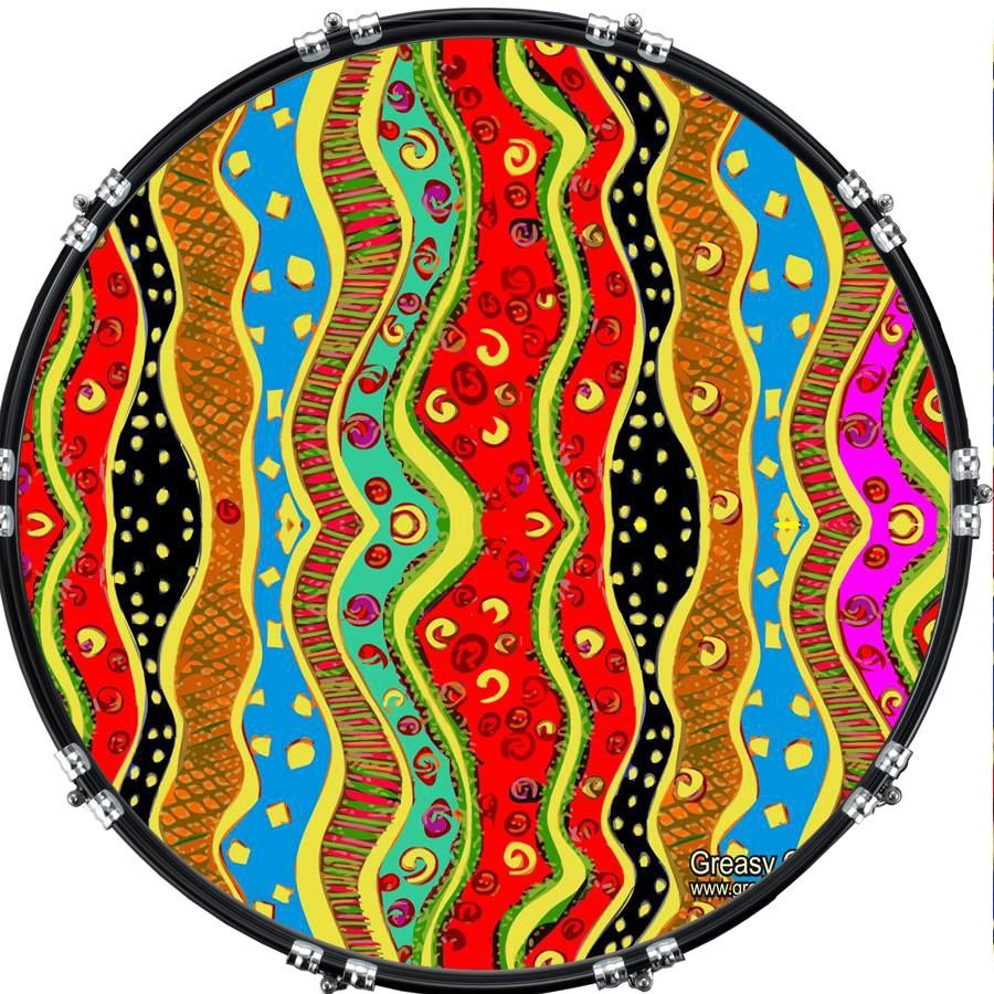 20" Custom Bass Kick Drum Front Head Graphical Graphic Pop Art Pattern 1