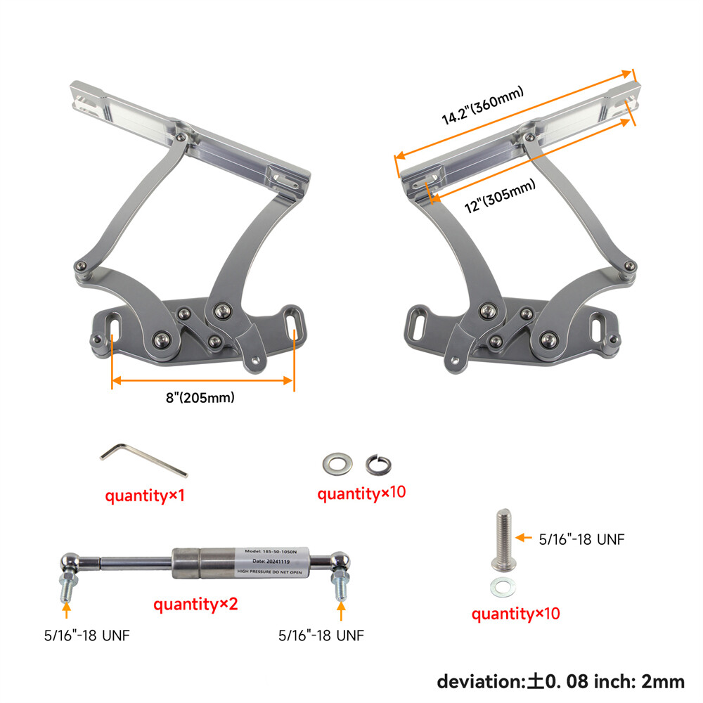 Billet Hood Hinge Kit Left &Right Side For 1967-69 Chevrolet Camaro & Firebird