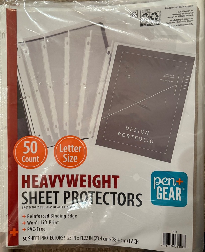 Pen+Gear 50 Count Heavyweight Letter Size Sheet Protectors