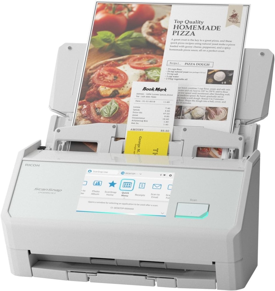 iX2500 Wireless or USB High-Speed Cloud Enabled Document, Photo & Receipt Scanne