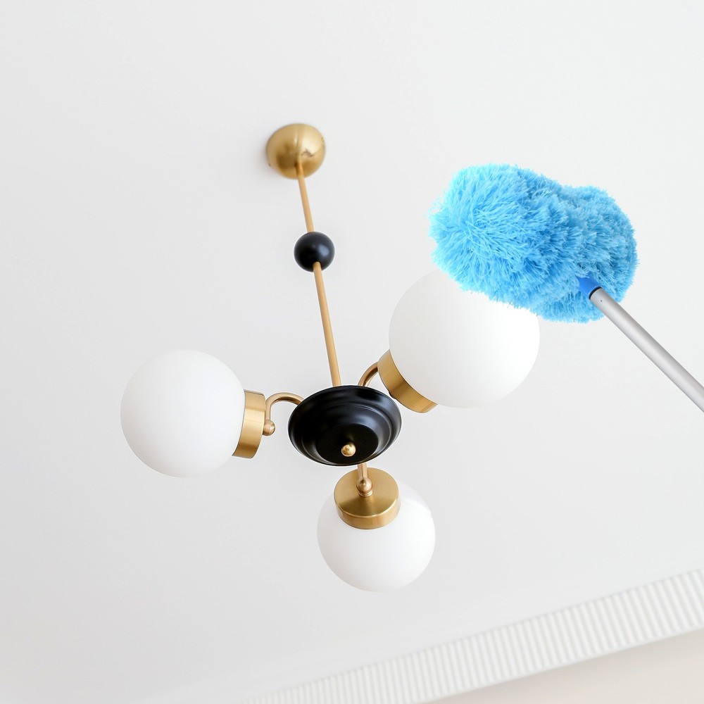 Ceiling Fan Cleaner Duster 12.9" to 47.2" Microfiber Clean Tool Extendable Blue