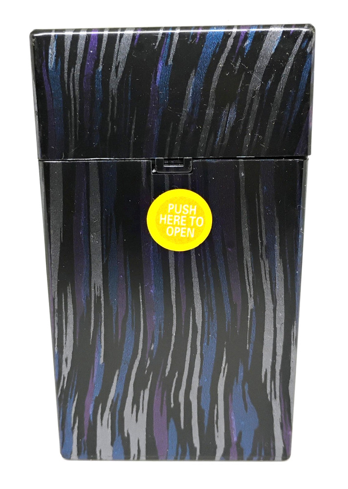 RYO Striped Push To Open Design 100s Size Plastic Cigarette Case
