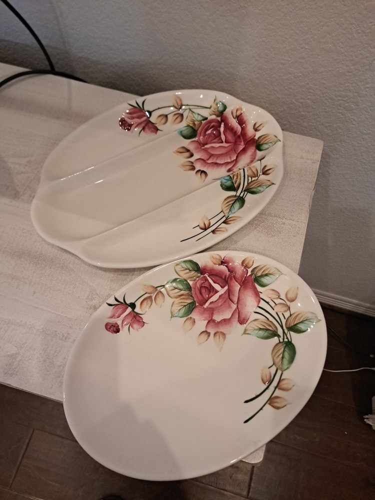 Lefton Rose Americana  Serving Dishes