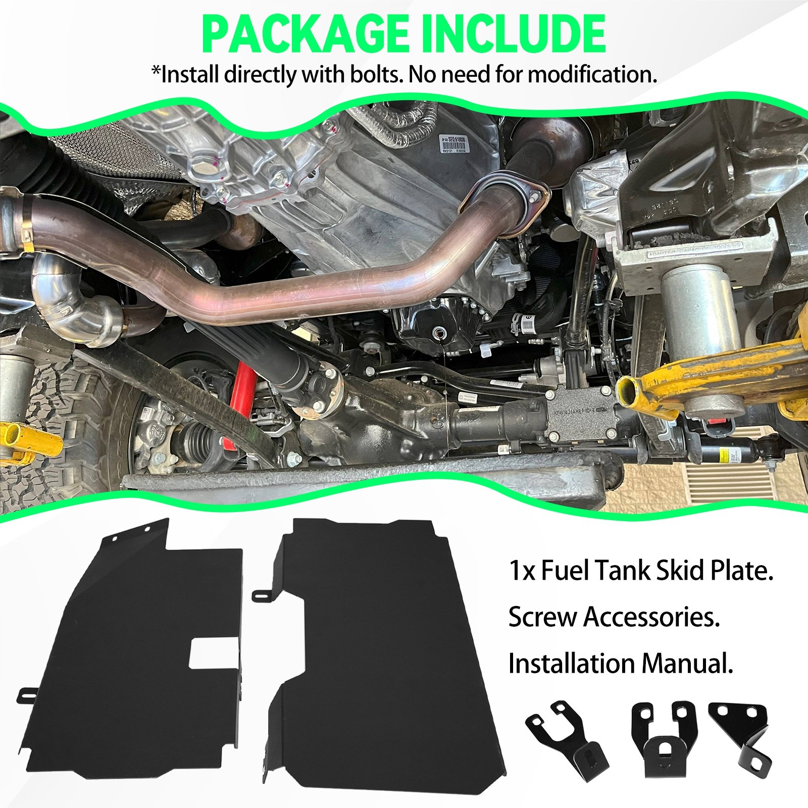 New Gas Tank Skid Plate Fuel Tank For 2007-2018 Jeep Wrangler JK 4WD 4Door Steel