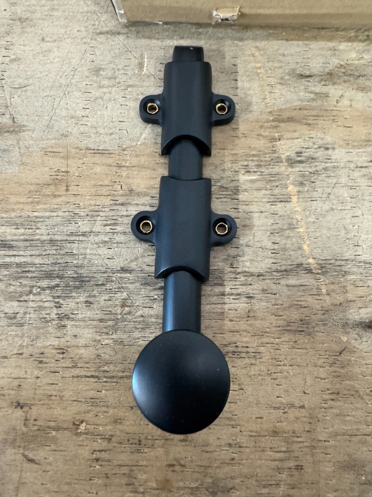 Emtek 8511US19 Surface Bolt with Strikes and Screws, Flat Black *READ*