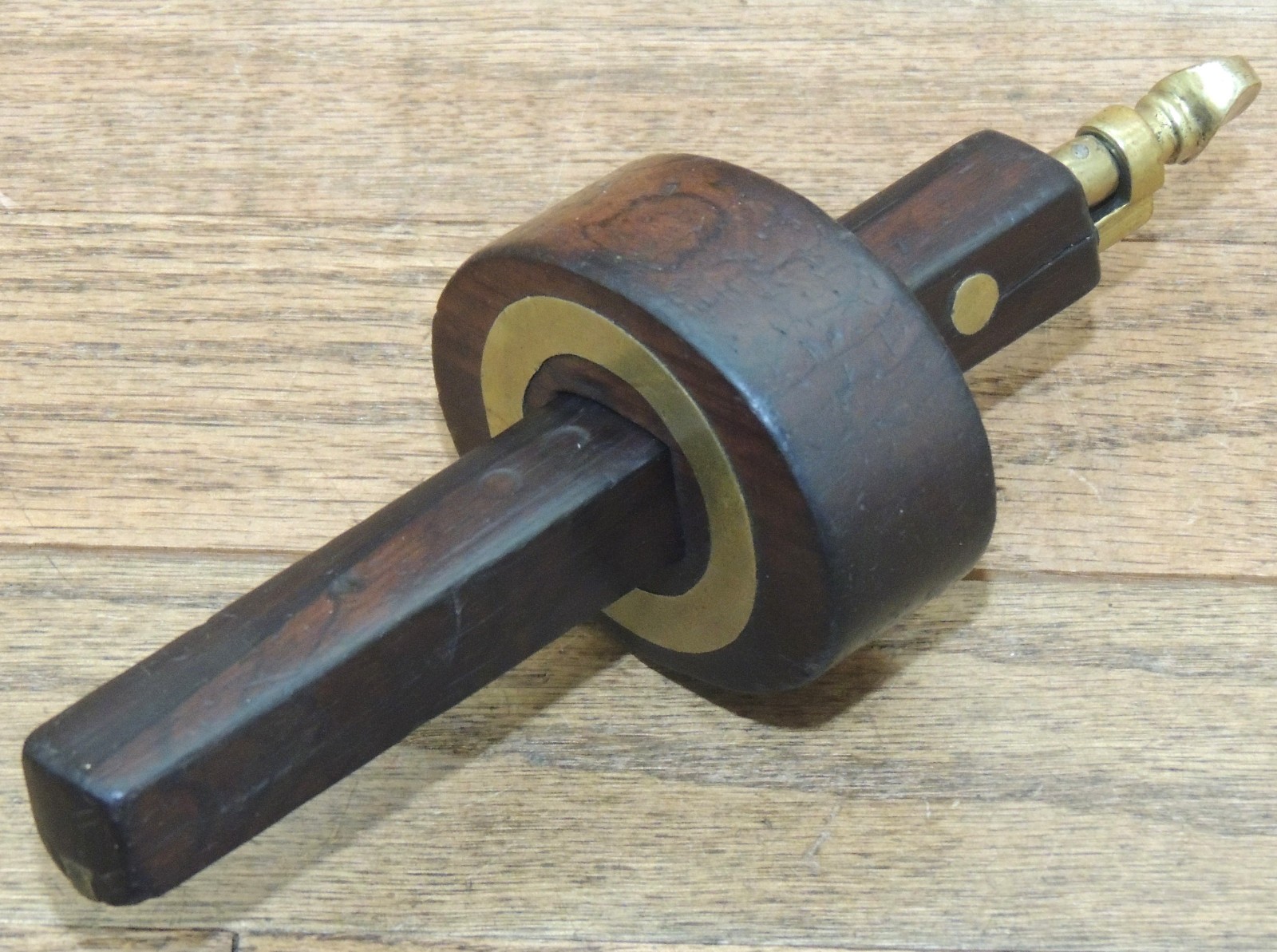 MARPLES ROSEWOOD/BRASS MORTISE GAUGE w/OVAL HEAD-ANTIQUE HAND TOOL-MARKING