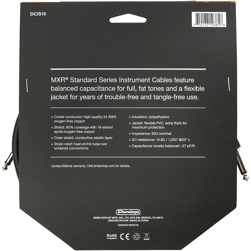 MXR Instrument Cable 15 ft. Black