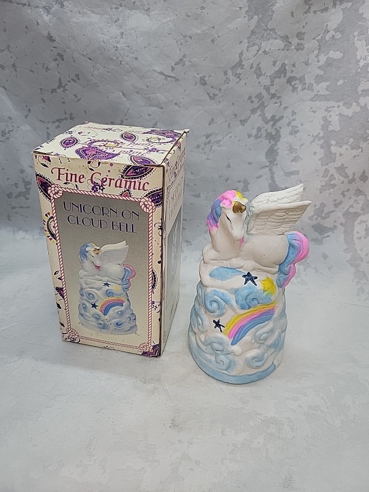 Fine Ceramic Unicorn On Cloud Bell Pre-owned