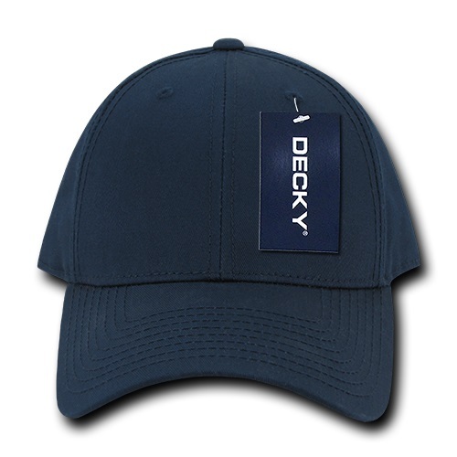 Navy Blue Cotton Plain Solid Golf Structured 6-Panel Baseball Ball Cap Hat