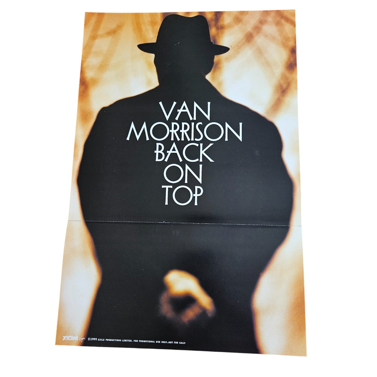 Van Morrison Back On Top 12x24 Original 1999 Double Sided Album Promo Poster