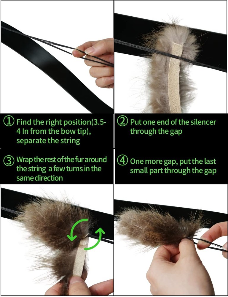 THREE ARCHERS Beaver Balls Bow String Silencers 2 Pack – Traditional Archery...