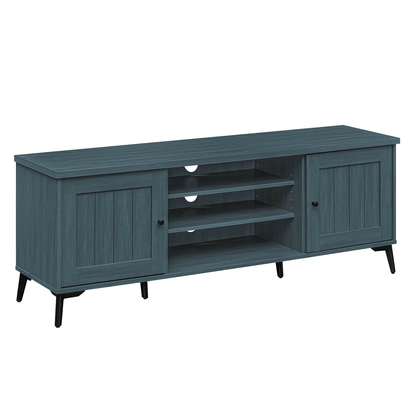 2-Door TV Stand for TVs up to 65” with 2 Storage Cabinets & 4 Adjustable Shelves