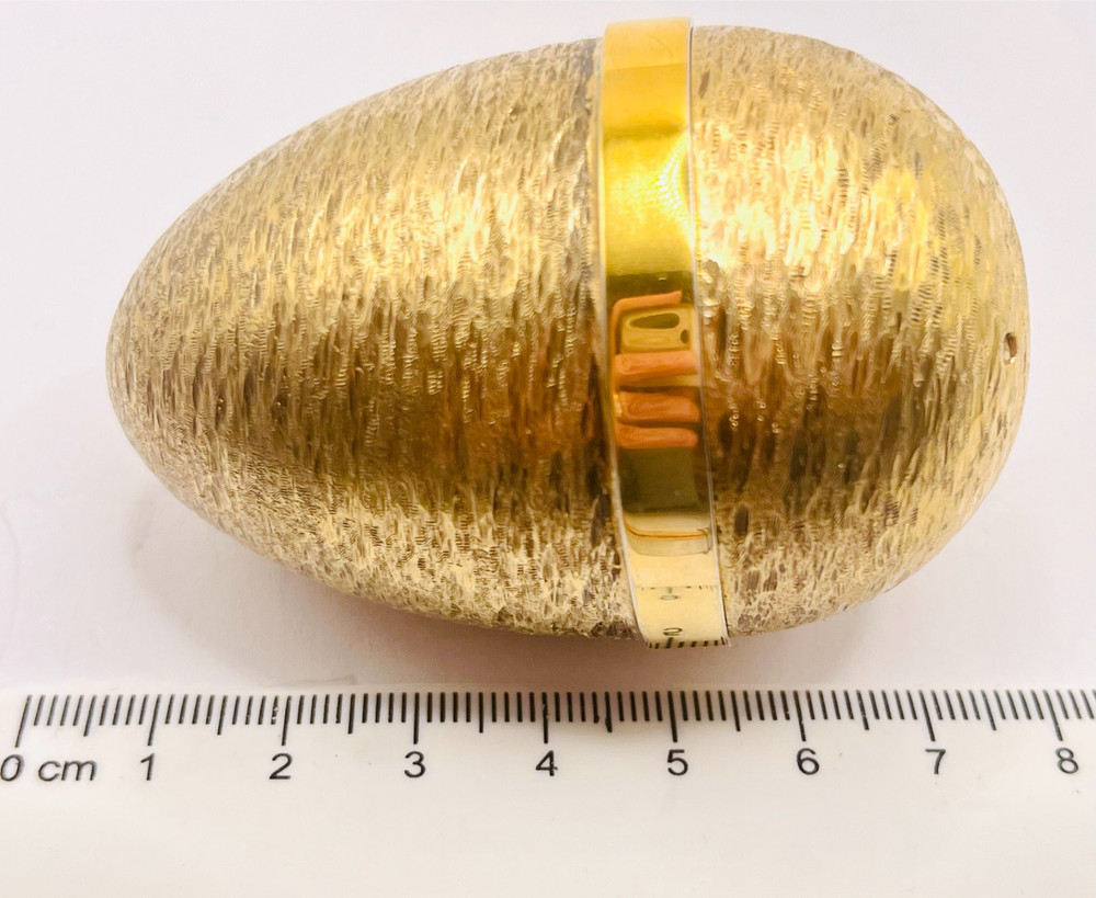 1986 London Hallmarked Stuart Devlin Silver Gilt Kitten Egg + Box + Receipt