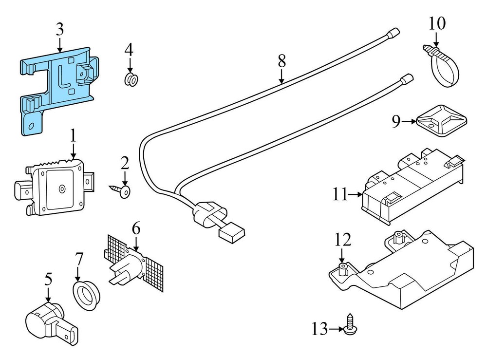 19-22 VW PASSAT 2.0L - LEFT Blind SPOT Detection Sensor / Module Bracket (Slave)