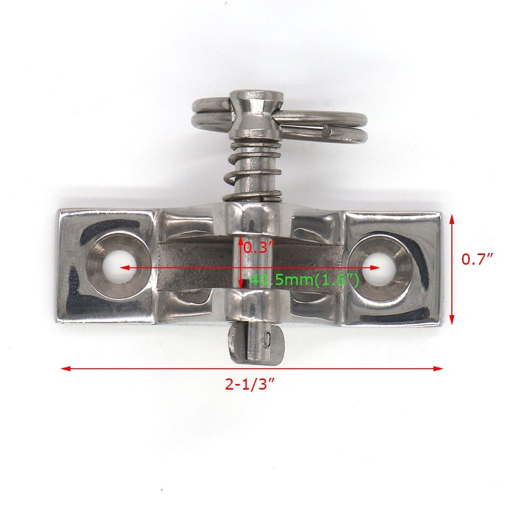 VTurboWay 2 Pack Bimini Top 90°Deck Hinge with Quick Release Pin w/Drop Cam
