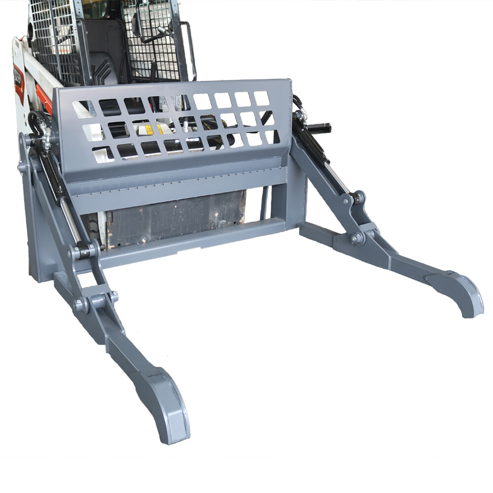 Landy Attachments Skid Steer Two-Cylinder Pipe & Pole Pallet Fork Grapple