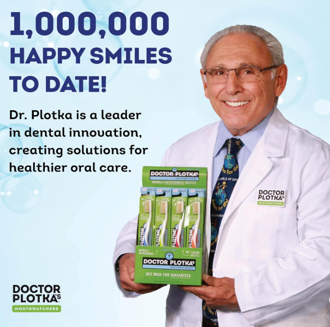 MOUTHWATCHERS Dr. Plotka's Soft Bristle Toothbrush, 4-Pack, For Sensitive Teeth