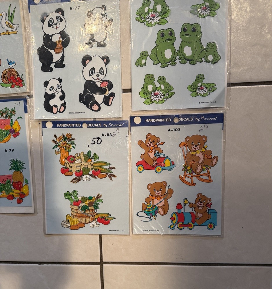 Vintage 90s Handpainted Decals