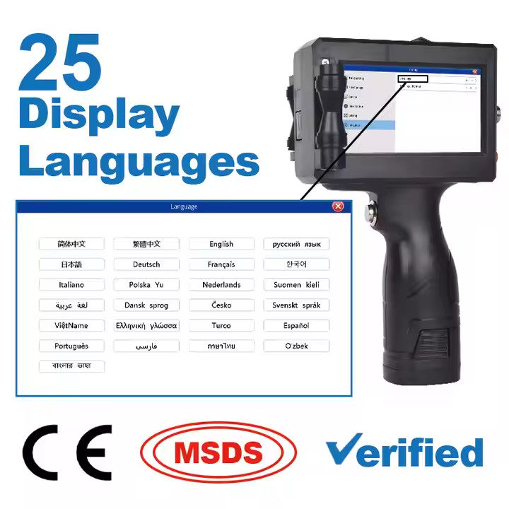 Handheld Inkjet Printer Gun Logo Date QR Barcode Batch Coding Machine