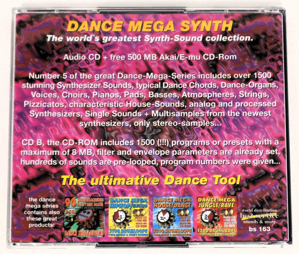 Best Service - Dance Mega Synth Akai/E-Mu Sample/Sound Library/Sampling 2 CD NEW