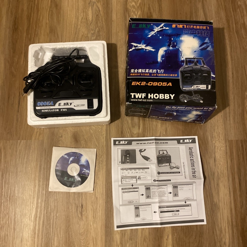 Esky EK2-0905A RC Flight Simulator Controller USB w/ Software NEW OB