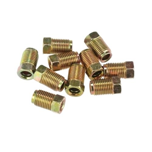10 Pcs M10 x 1.0 Metric Thread Brake Line Fittings for 3/16" Tube, 10 x 1.0 mm