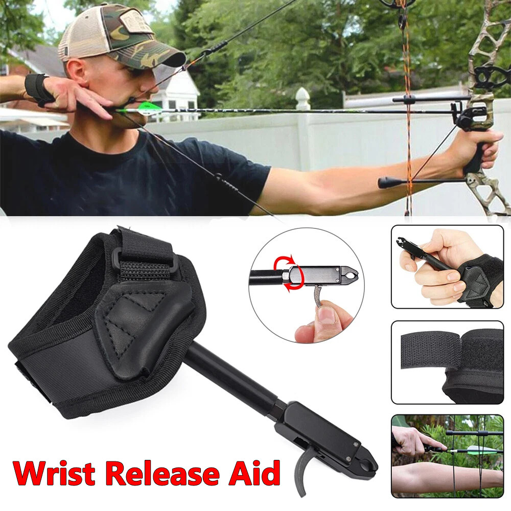 Archery Wrist Release Aid Trigger Adjustable Strap Caliper Compound Bow Hunting