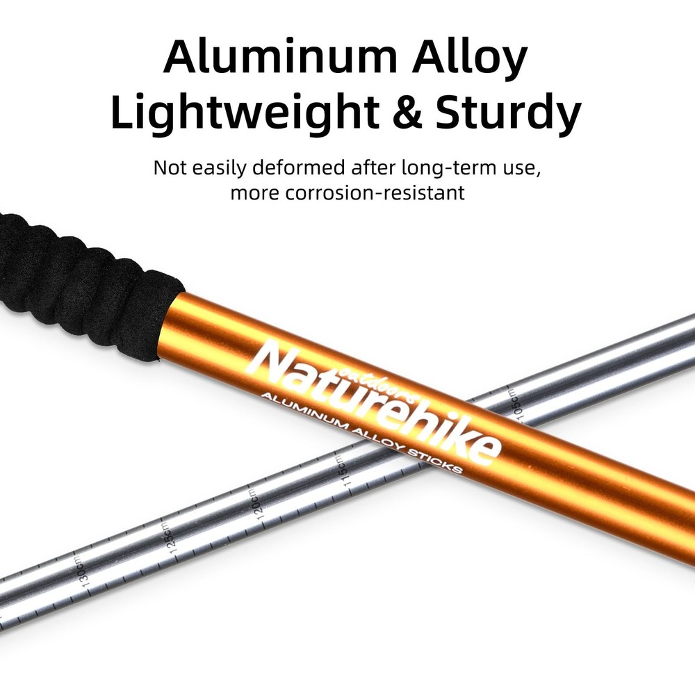 Lightweight Adjustable Collapsible Trekking Poles with Shock Absorption, 2 Pack