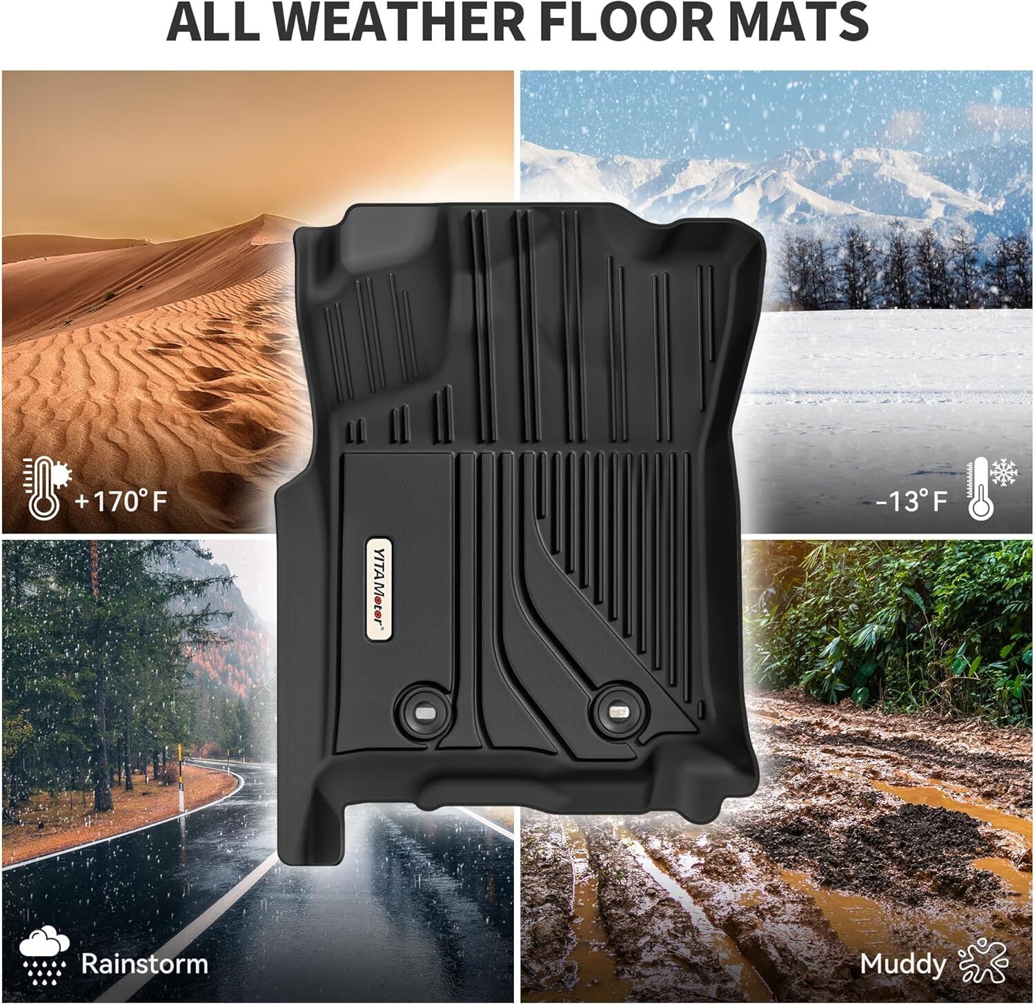 3D All Weather Floor Mats for Toyota Tacoma 2016-2023 Automatic Only Car Liners