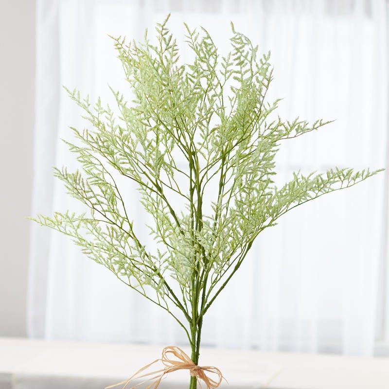 31" Green Artificial Caspia Flower Bundle Tied with Raffia