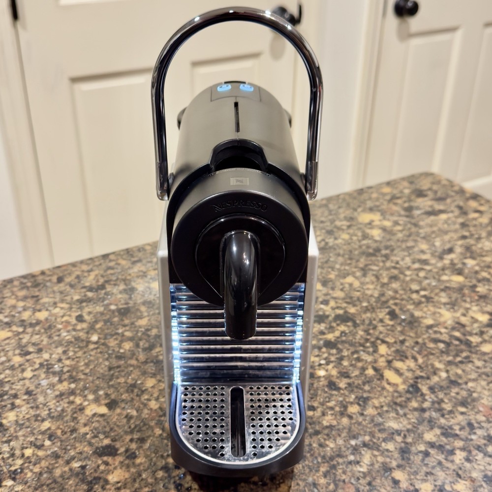 Nespresso Type D60 (Pixie) Coffee Machine Maker Brushed Aluminum/ Black Tested
