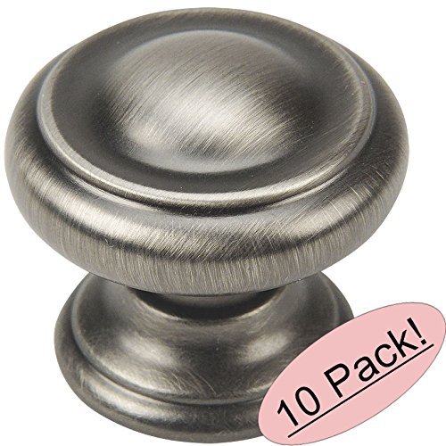 *10 Pack* Cosmas Cabinet Hardware Antique Silver Round Cabinet Knobs #3317AS