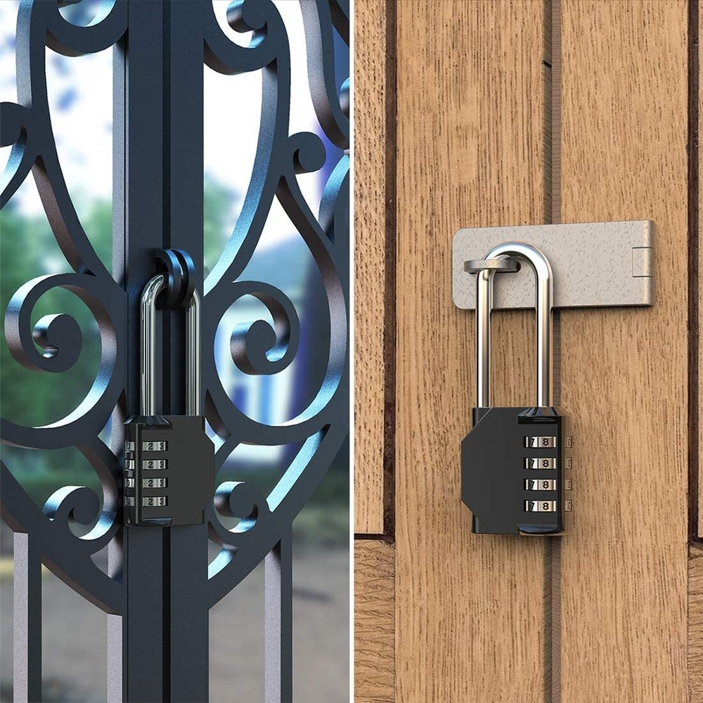 5 Inch Ultra Long Resettable Combination Padlock 4 Digit Set Your Own Combinatio