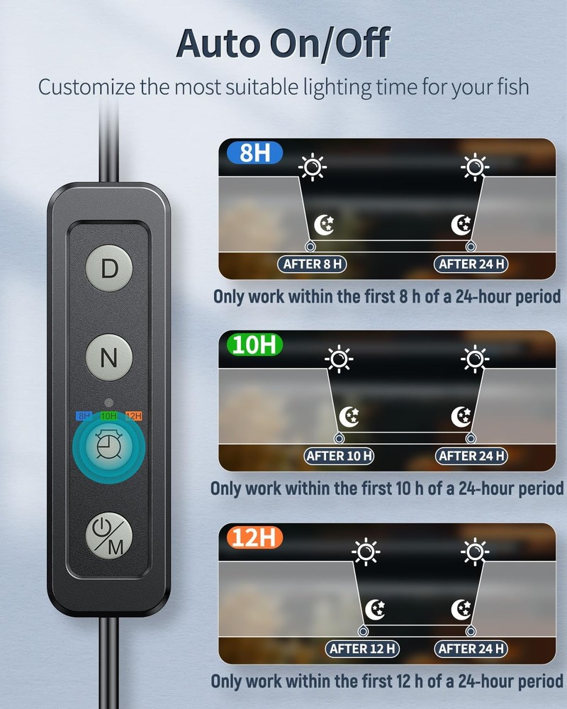 Pawfly 6 W Extendable Aquarium LED Light for 6 to10 6"-10", Basic with Timer