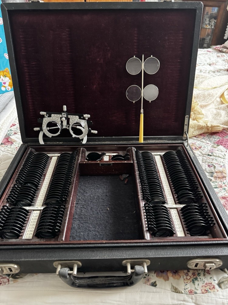 Vintage Optical Trial Lens Set with Case