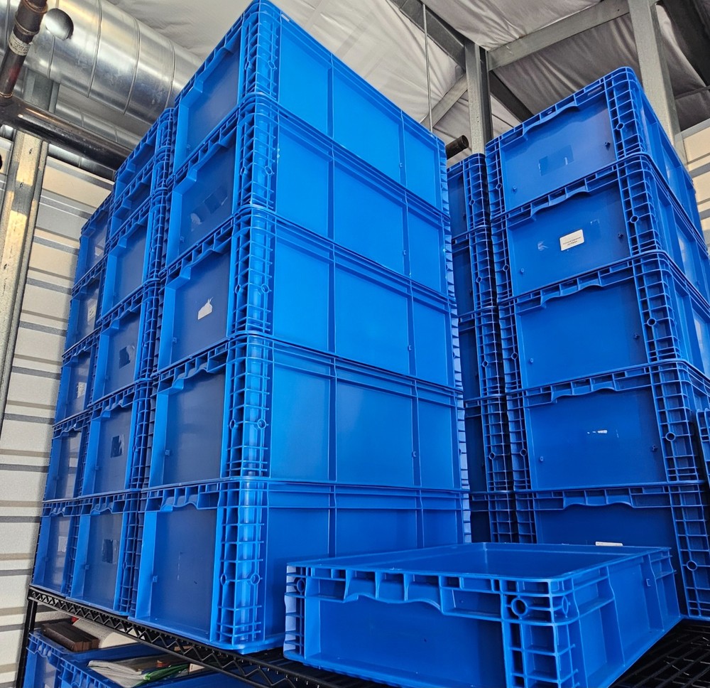 Uline Straight Wall Container (Blue) – Heavy Duty, Stackable