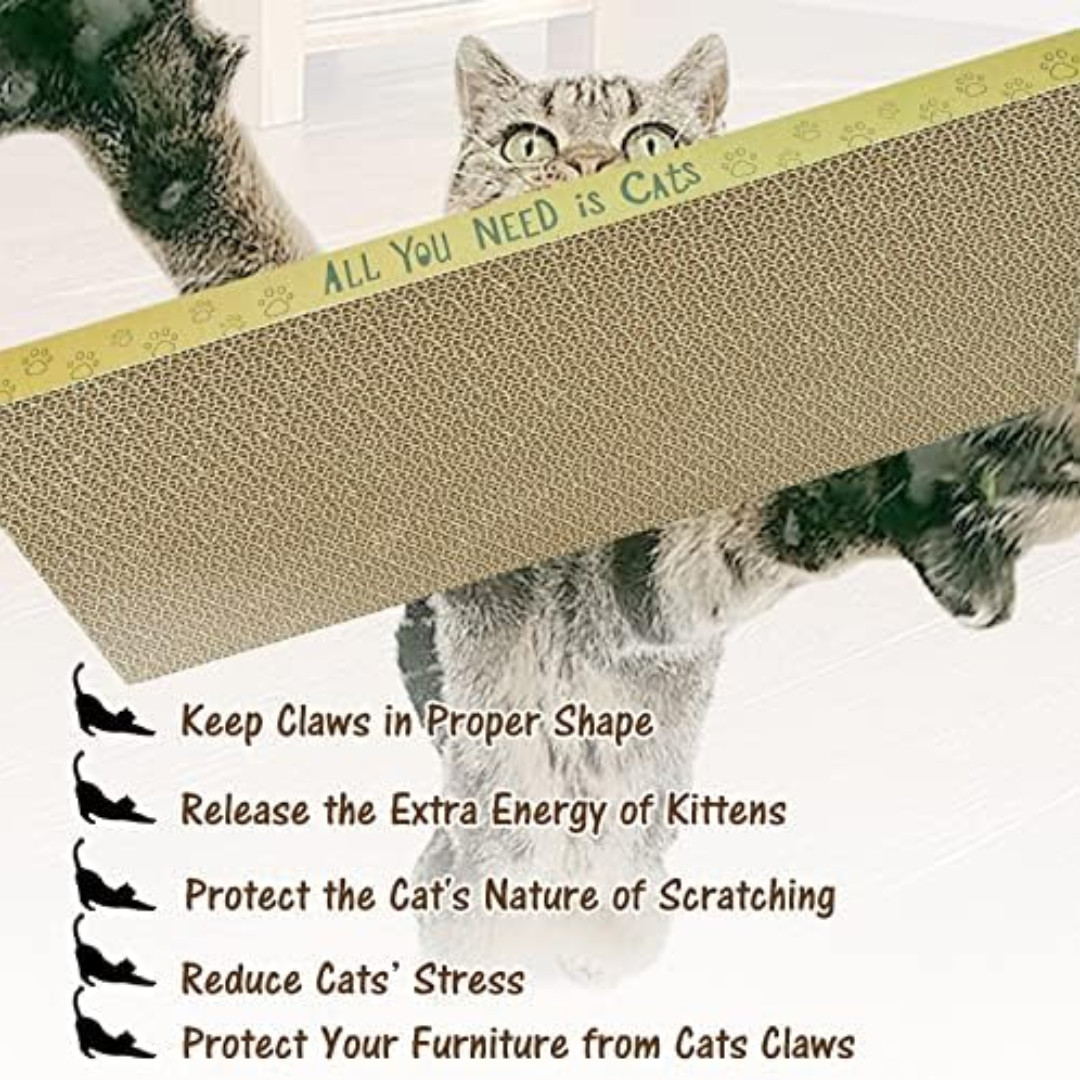 Cardboard Cat Scratcher Pads Cat Scratching Board Dual Side Reusable 3 Pack