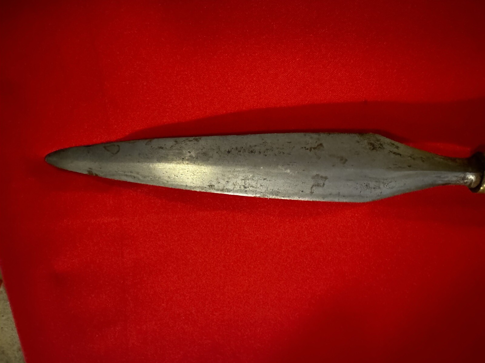 Antique19thC. S.E.Asia-Damascus BUDIAK-HandForged Laminated Spear Head-REED Haft