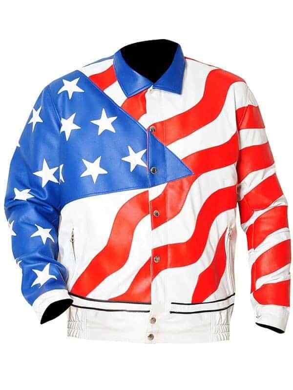 American Flag Vanilla Ice Leather Jacket
