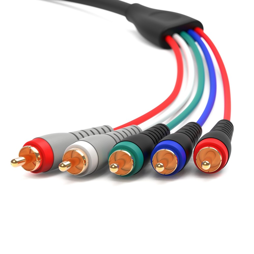 BlueRigger Component Video Cable with Audio (3FT, RCA- 5 3FT, Multicolored