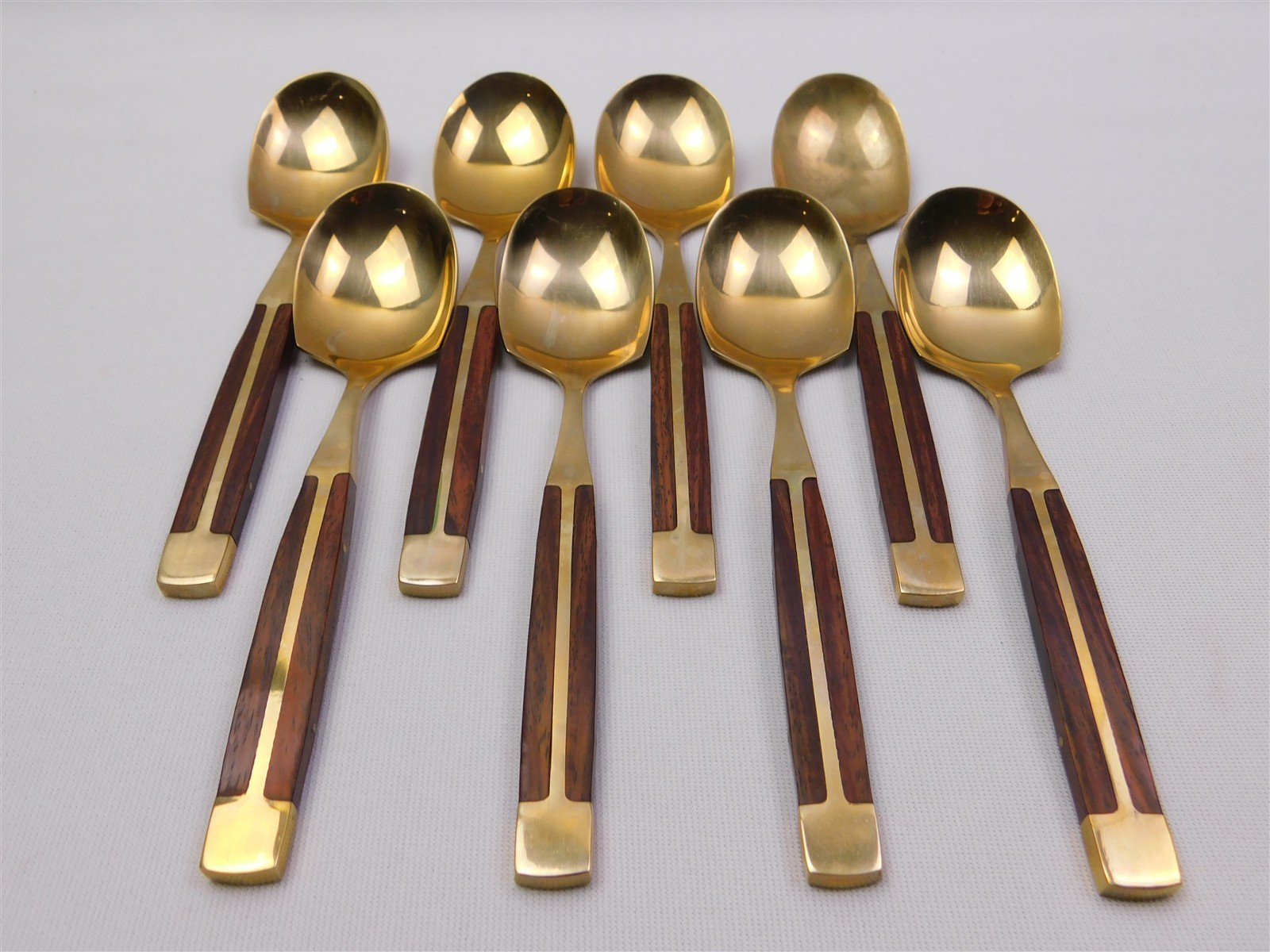 91Pcs JEAN-CLAUDE Bronze & Rosewood Flatware Set MCM Service for 8 + Service Pcs