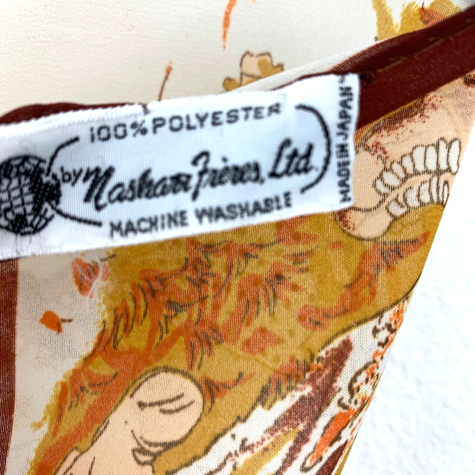 Nasharr Freres Vintage 70's Scarf Bandana Hollie Hobbie Like Boy Girl 21" Square